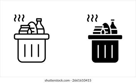 waste collection icon set. thin line design, vector illustration on white background