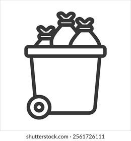 Waste Collection Outline Icon Vector Illustration