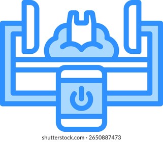 Ilustração do vetor de cor azul do ícone de compactação de resíduos