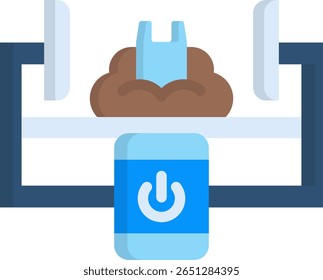 Desperdício ícone de compactação ilustração de vetor plana