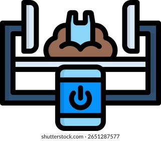 Ilustração de vetor de cor linear de ícone de compactação de resíduos