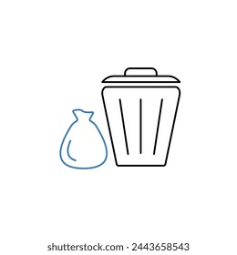 waste concept line icon. Simple element illustration. waste concept outline symbol design.