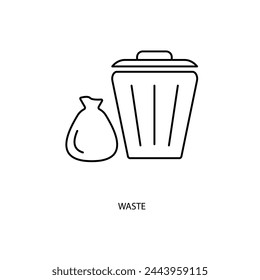 waste concept line icon. Simple element illustration. waste concept outline symbol design.