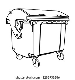 waste container contour vector illustration