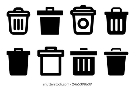 Waste container icon black color vector illustration