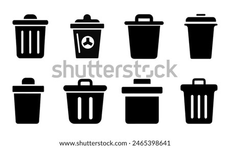 Waste container icon black color vector illustration