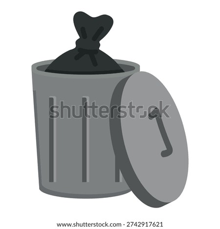 waste container with raised cover isolated object representing cleanliness sanitation and proper disposal