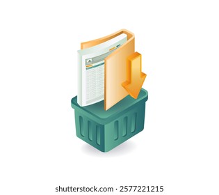 Waste data management technology concept illustration