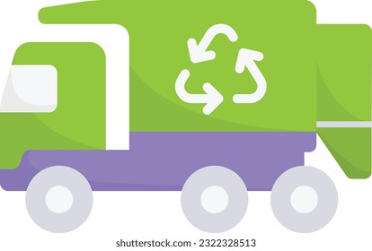 Waste or Direct Collection Vehicle vector icon design, Housekeeping symbol, Office caretaker sign, porter or cleanser equipment stock illustration, Split Body Rear Load Garbage Trucks concept