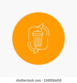 waste, disposal, garbage, management, recycle White Line Icon in Circle background. vector icon illustration
