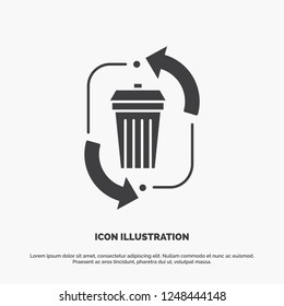 waste, disposal, garbage, management, recycle Icon. glyph vector gray symbol for UI and UX, website or mobile application