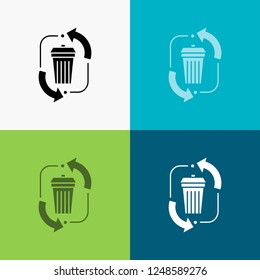 waste, disposal, garbage, management, recycle Icon Over Various Background. glyph style design, designed for web and app. Eps 10 vector illustration