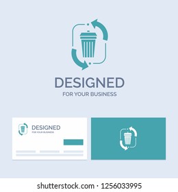 waste, disposal, garbage, management, recycle Business Logo Glyph Icon Symbol for your business. Turquoise Business Cards with Brand logo template.