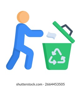 Icono de eliminación de residuos Ilustración vectorial de estilo plano