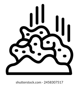 Icono de eliminación de residuos Vector de contorno. Separación de basura doméstica. Protección ecológica del medio ambiente