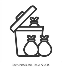 Waste Disposal Outline Icon Vector Illustration