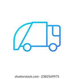 Waste disposal pixel perfect gradient linear vector icon. Garbage management. Transportation of trash to landfill. Thin line color symbol. Modern style pictogram. Vector isolated outline drawing
