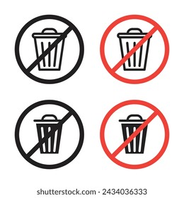 Waste Disposal Vector Icon Set. Refuse Management vector symbol for UI design.