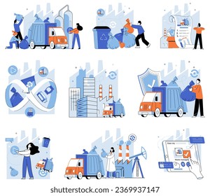 Waste disposal. Vector illustration. Proper disposal hazardous waste minimizes risk contamination and protects humhealth and ecosystem Resource conservation is at core effective waste disposal