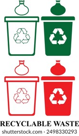 waste Ecology icon set. Environment, Eco friendly set of icon in fill and line style. Editable Colorful Nature icons set isolated on white background.