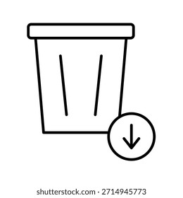 Ilustración vectorial de iconos de contorno de eliminación de residuos