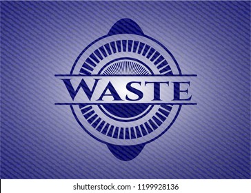Waste emblem with denim texture