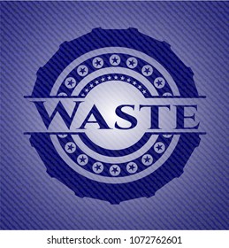  Waste emblem with jean background