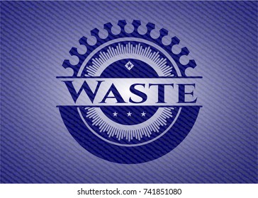Waste emblem with jean texture