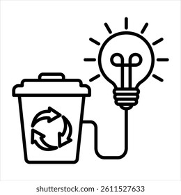 Waste Energy Line Icon Vector Illustration