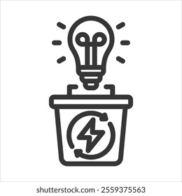 Waste To Energy Outline Icon Vector Illustration