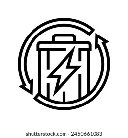 waste to energy sorting line icon vector. waste to energy sorting sign. isolated contour symbol black illustration
