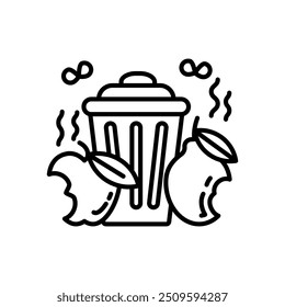 Waste Fruits Outline Icon, Vector illustration