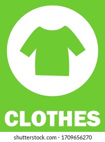 Waste and garbage sorting vector, clothes icon t shirt in circle, banner with inscription. Ecological care and saving planet, recycling of litter and waste