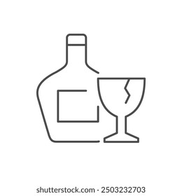 Waste glass line outline icon