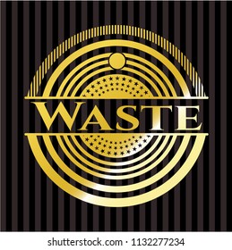 Waste golden emblem or badge