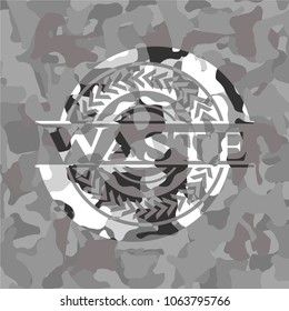 Waste grey camouflage emblem