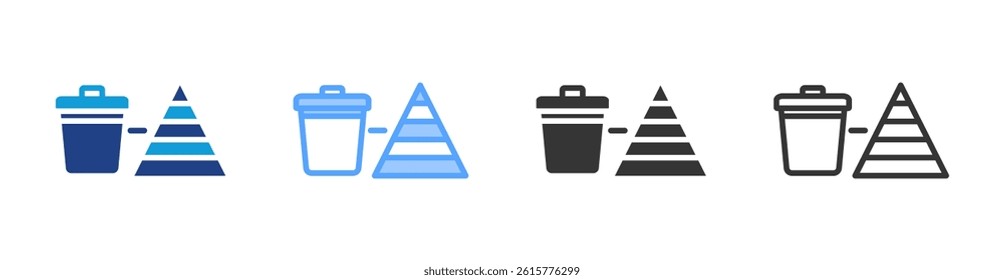 Waste Hierarchy icon set multiple style collection
