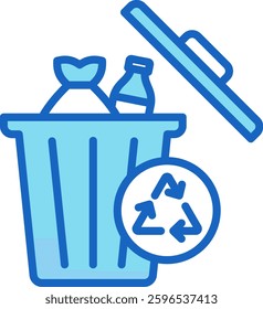 Waste Icon Blue Vector Illustration