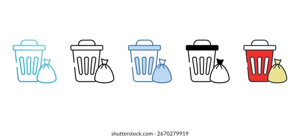 Desenho de ícone de desperdício com ilustração de estoque de fundo branco