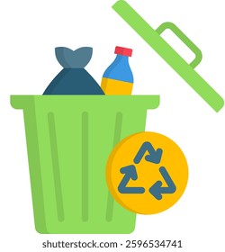 Waste Icon Flat Vector Illustration
