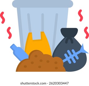 Waste Icon Flat Vector Illustration