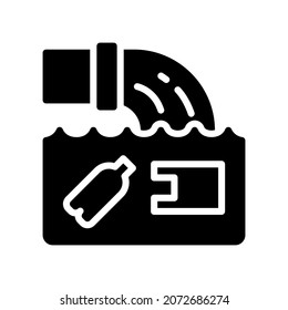 Icono de desperdicio, Icono de estilo glifo ilustración vectorial, Adecuado para sitio web, aplicación móvil, impresión, presentación, infografía y cualquier otro proyecto.