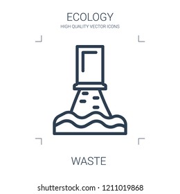 waste icon. high quality line waste icon on white background. from ecology collection flat trendy vector waste symbol. use for web and mobile