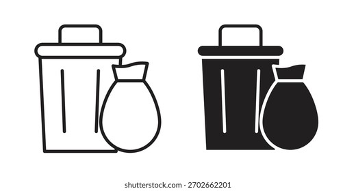 Colección de ilustraciones de iconos de residuos. contorno de trazo editable y estilo plano