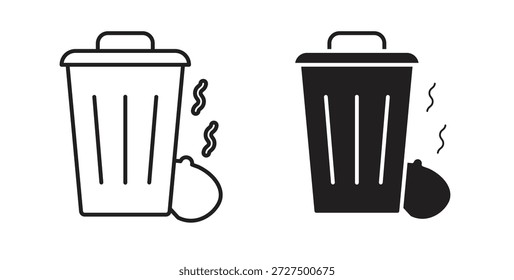 Icono de residuos aislado Ilustración vectorial. Pictograma de Vector para Web y App