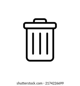 Waste Icon. Line Art Style Design Isolated On White Background