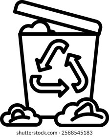 Waste Icon Line Vector Illustration