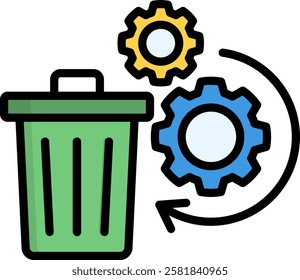 Waste Icon Lineal Color Vector Illustration