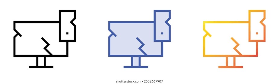 ícone de desperdício. Design de estilo linear, preenchimento azul e gradiente isolado em plano de fundo branco