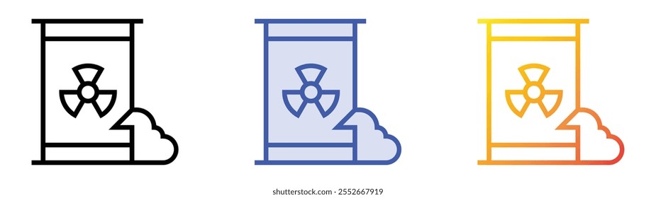 waste icon. Linear, Blue Fill and Gradient Style Design Isolated On White Background